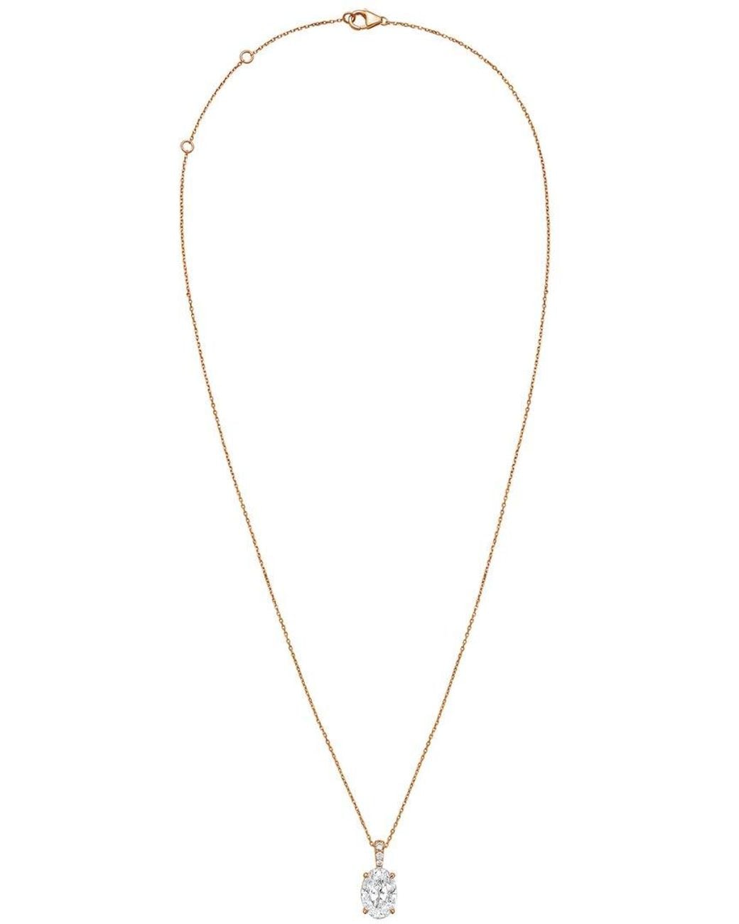 Diana M Metallic Diana M. 14K Rose 10.25 Ct. Tw. Lab-Grown Diamond Pendant Necklace