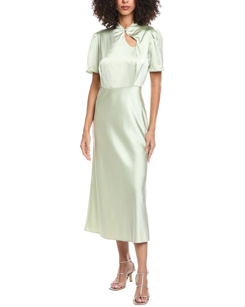 Sandro Green Woven Midi Dress