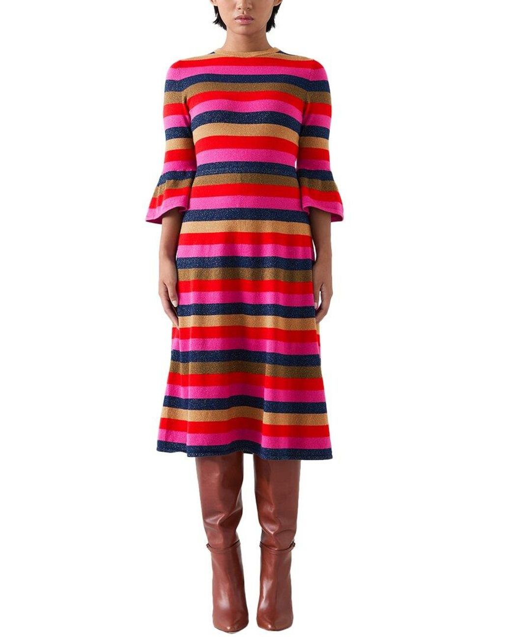 L.K.Bennett Red Alice Wool-Blend Dress