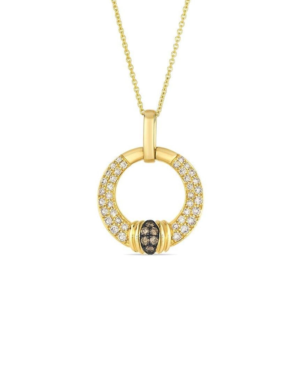 Le Vian Metallic Le Vian 14K 0.43 Ct. Tw. Diamond Drop Pendant Necklace