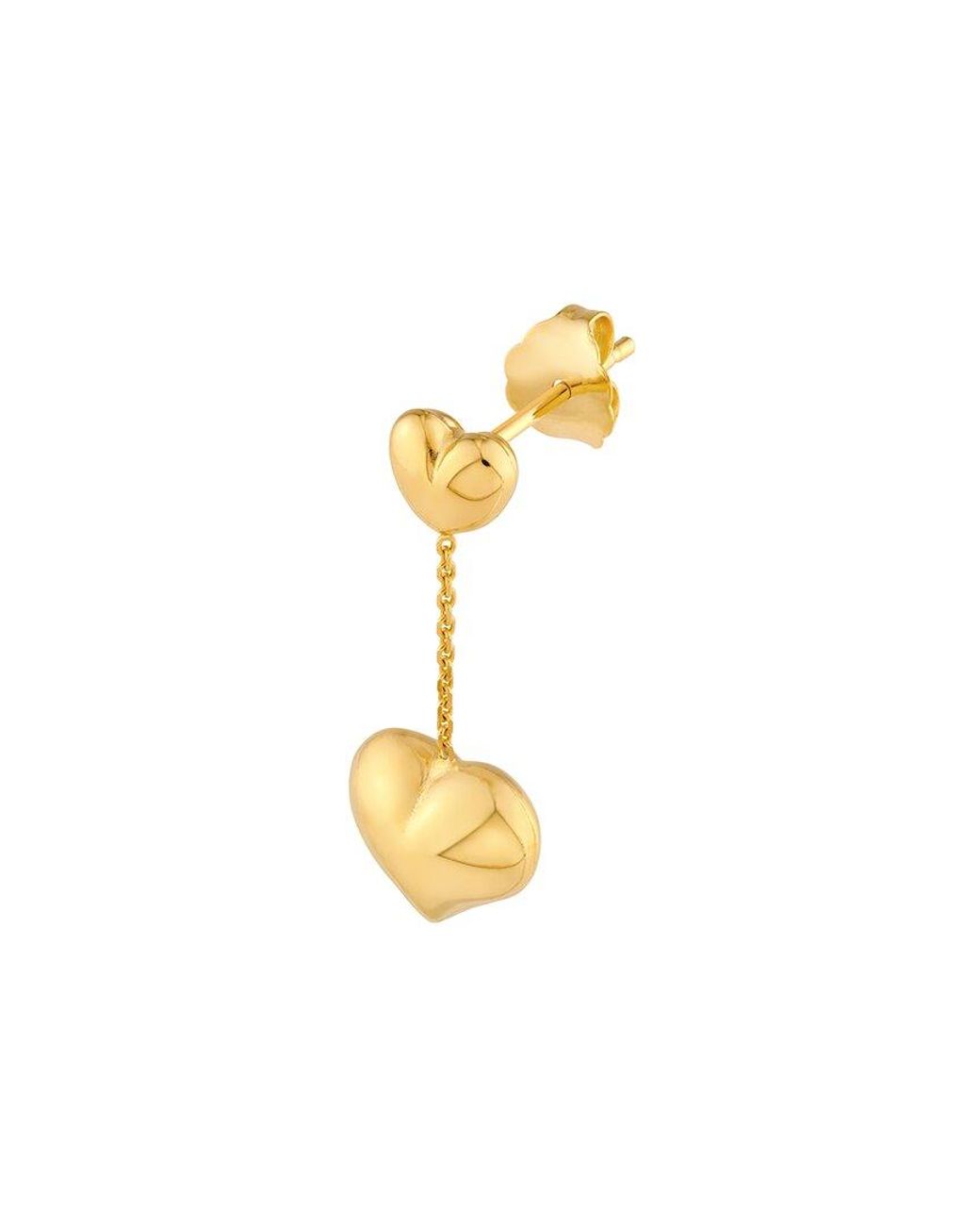 HAWLEY ST Metallic 14K Heart Earrings