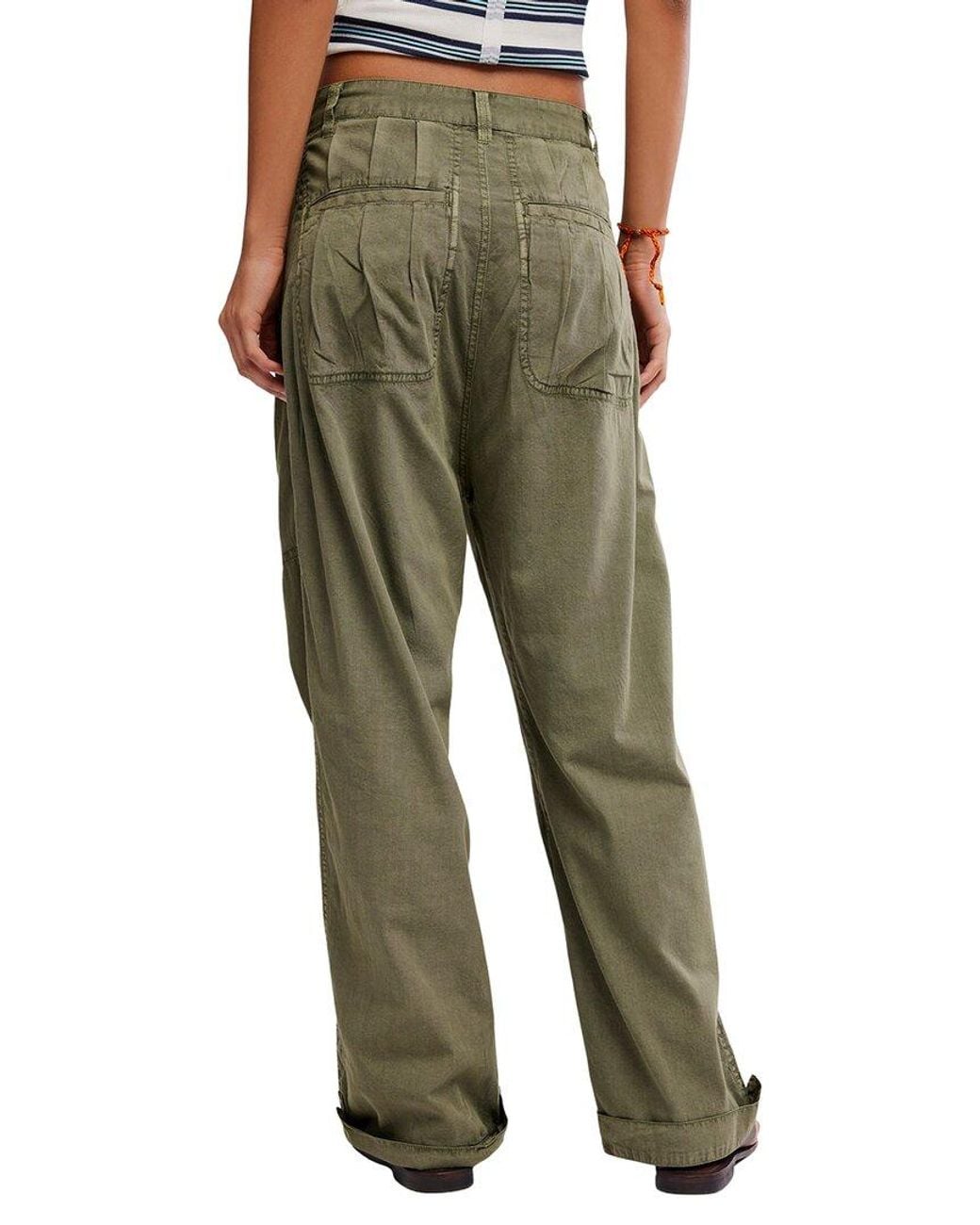 Free People Green Clover Dropped Trouser
