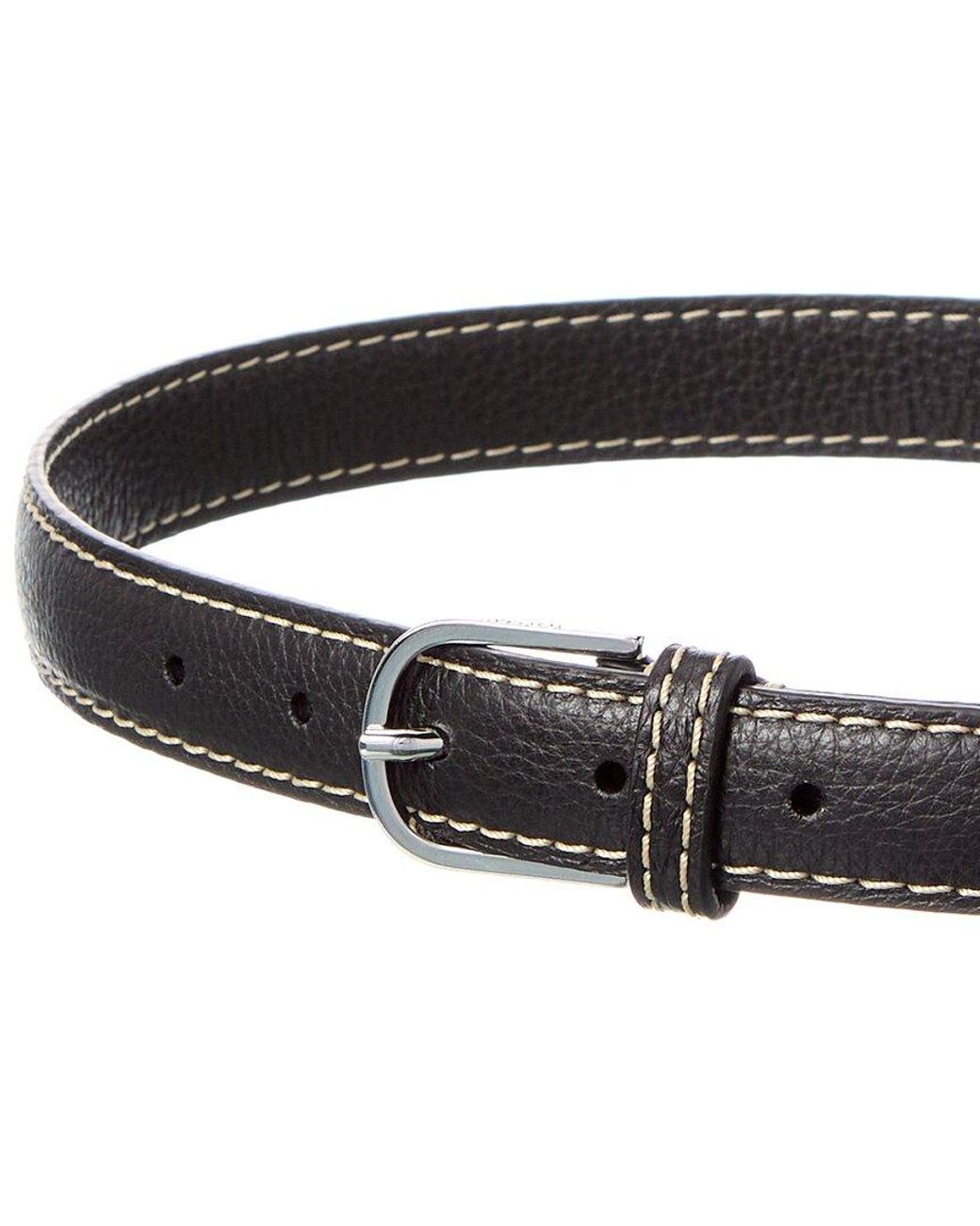 Totême  Black Stitch Detail Leather Belt