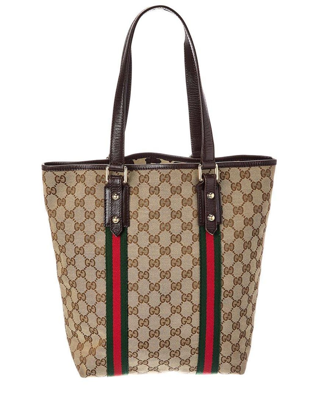 Gucci Brown Gg Canvas & Leather Jolicoeur Shopper Tote (Authentic Pre-Loved)