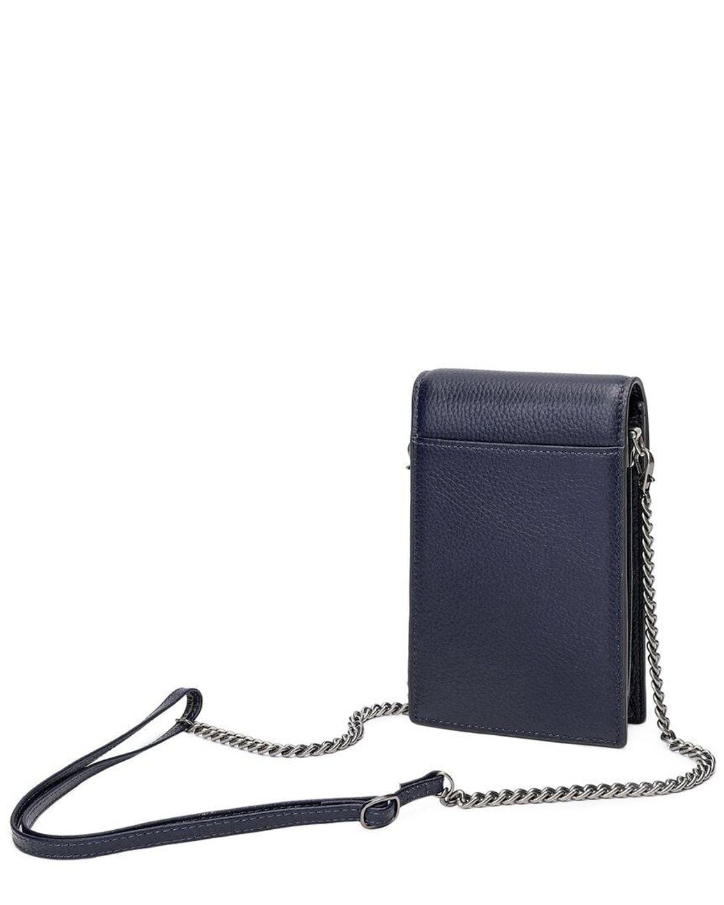 Tiffany & Fred Paris Blue Leather Phone Bag
