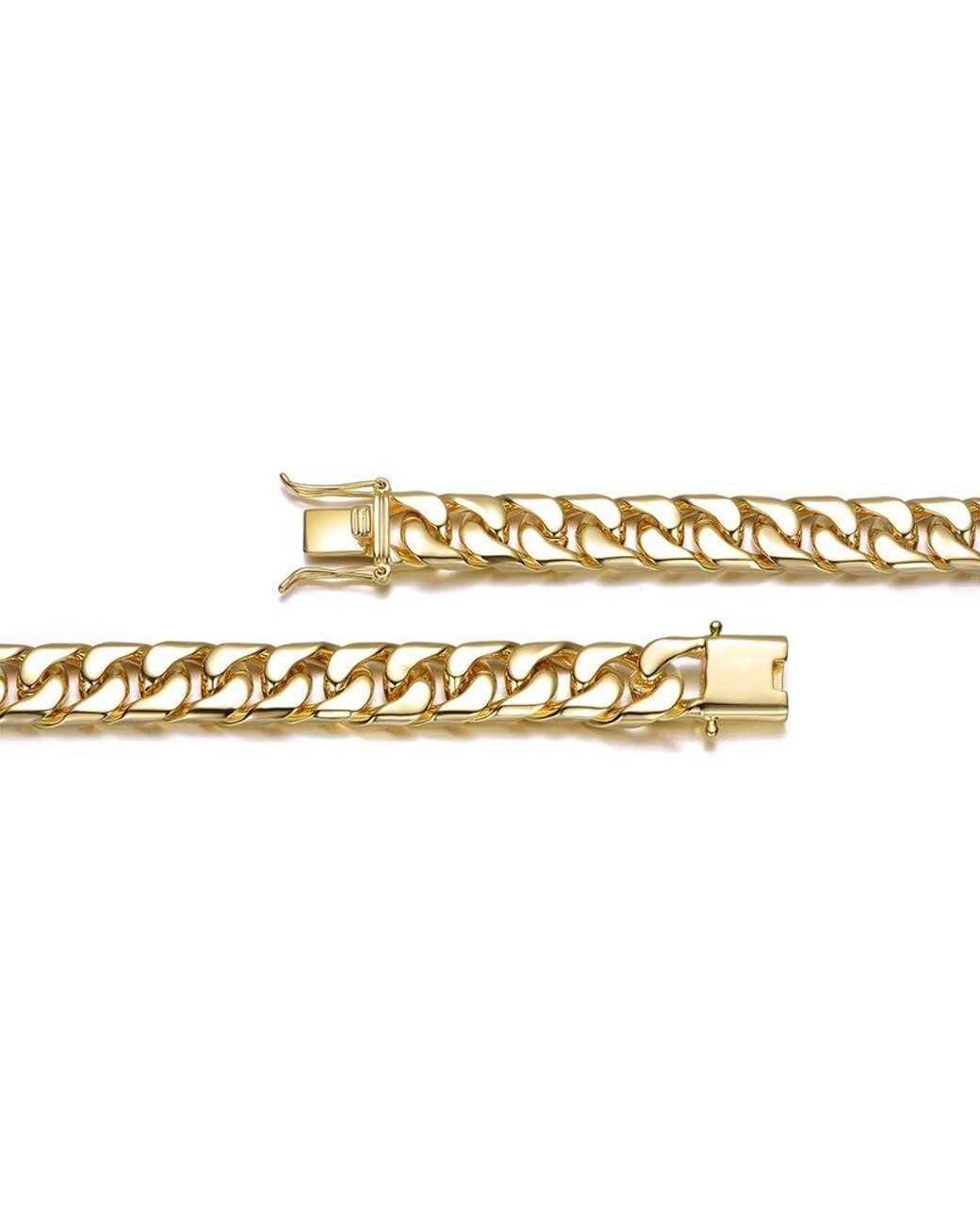 Rachel Glauber Metallic 14K Plated Curb-Link Bracelet for men
