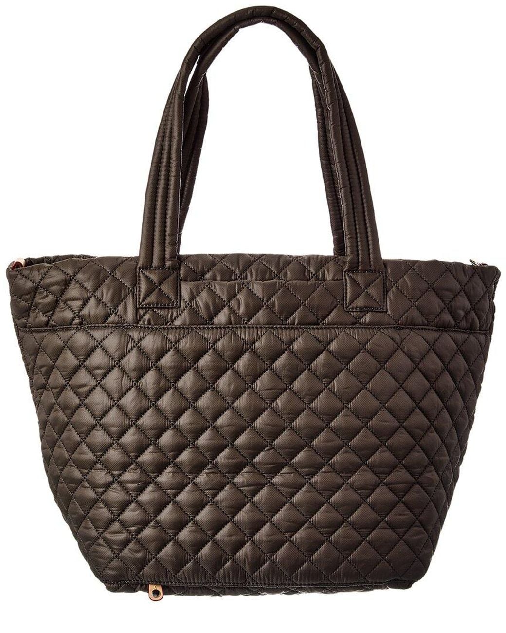 MZ Wallace Brown Medium Metro Nylon & Leather Tote Deluxe