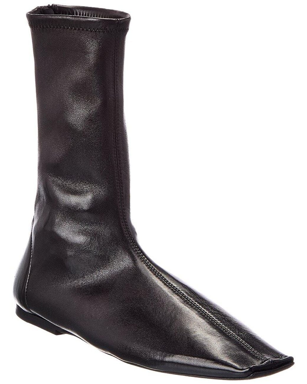 Khaite Black Marlene Leather Boot