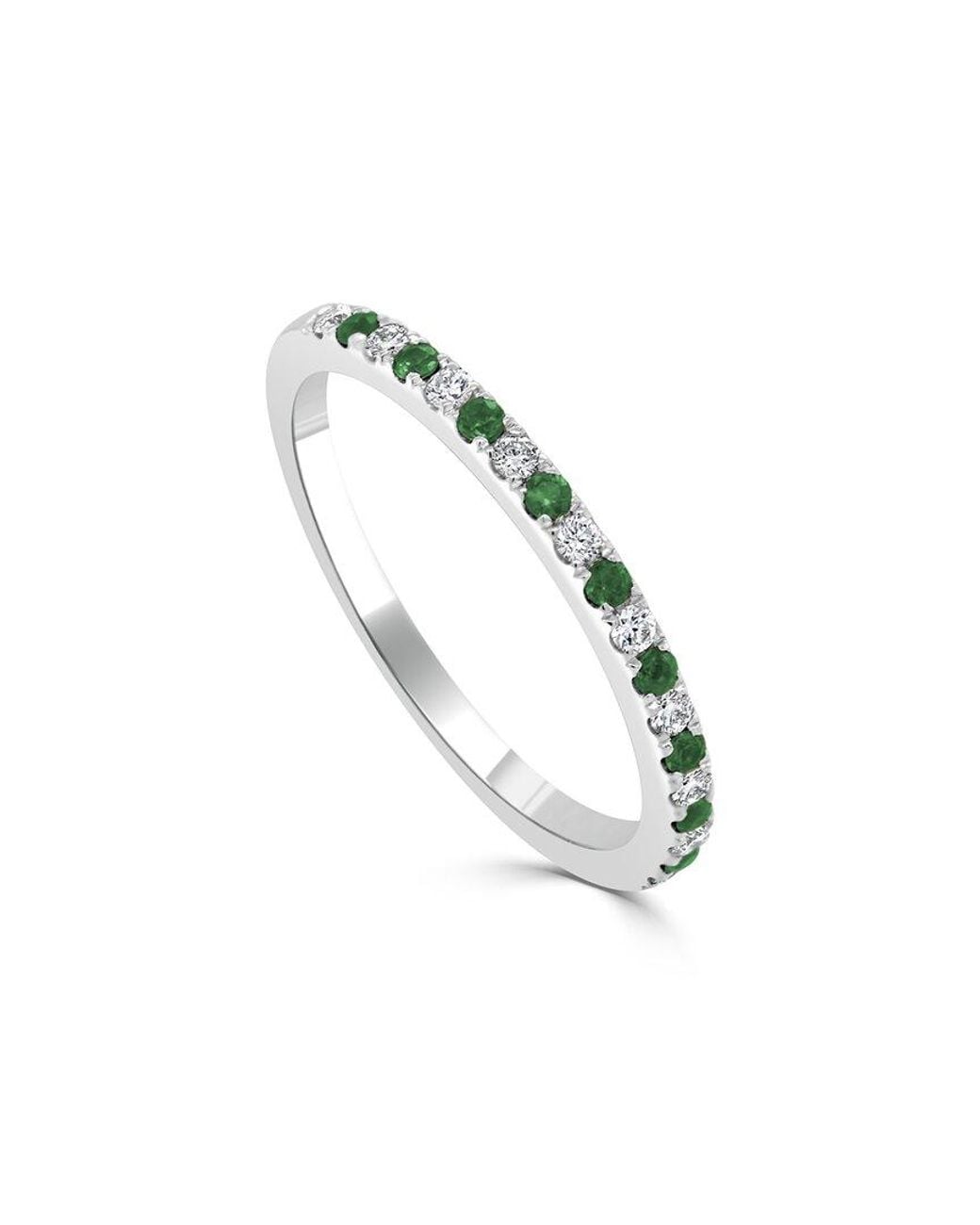 Sabrina Designs Metallic 14k 0.24 Ct. Tw. Diamond & Emerald Half-eternity Ring