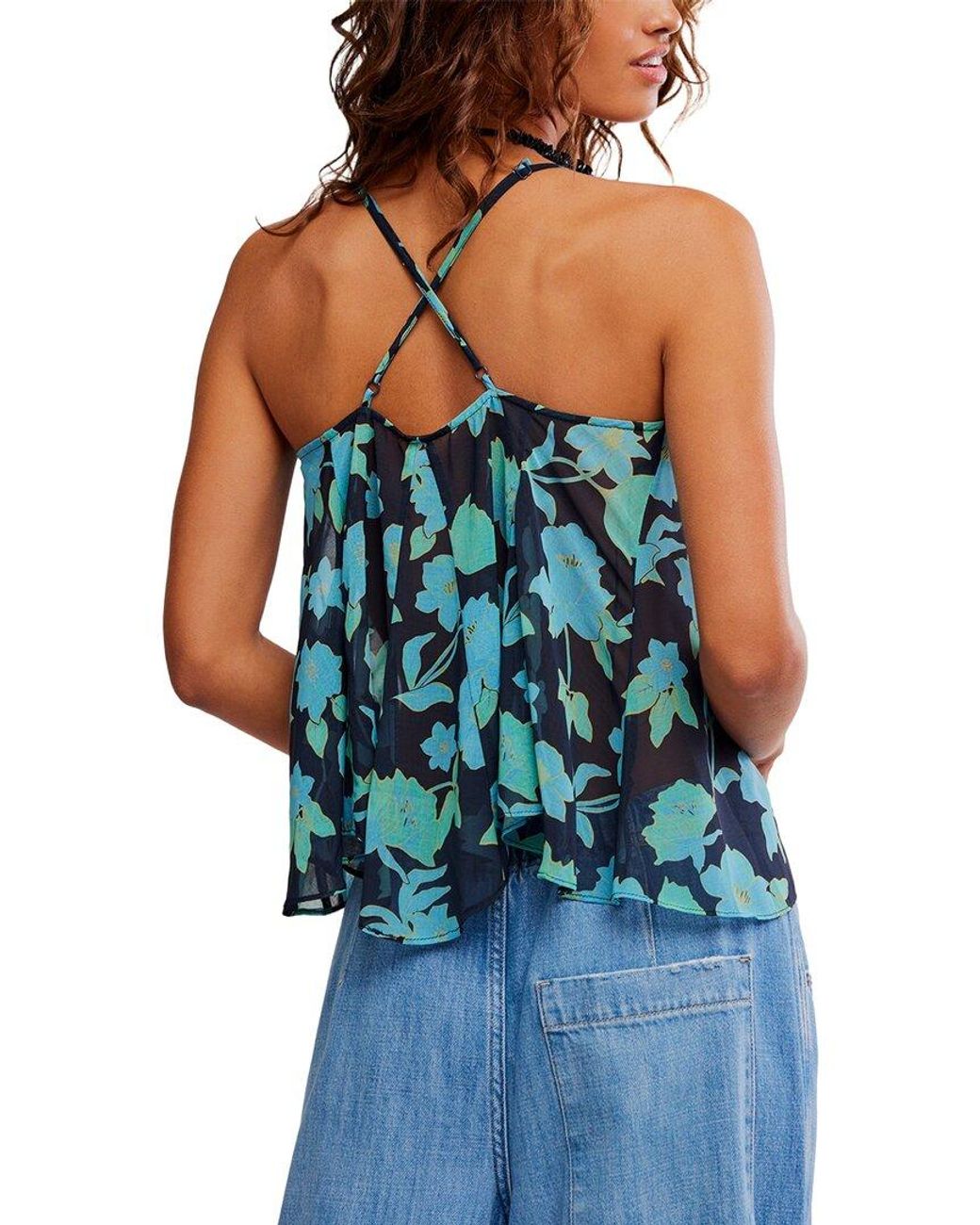 Free People Blue Margaux Printed Top