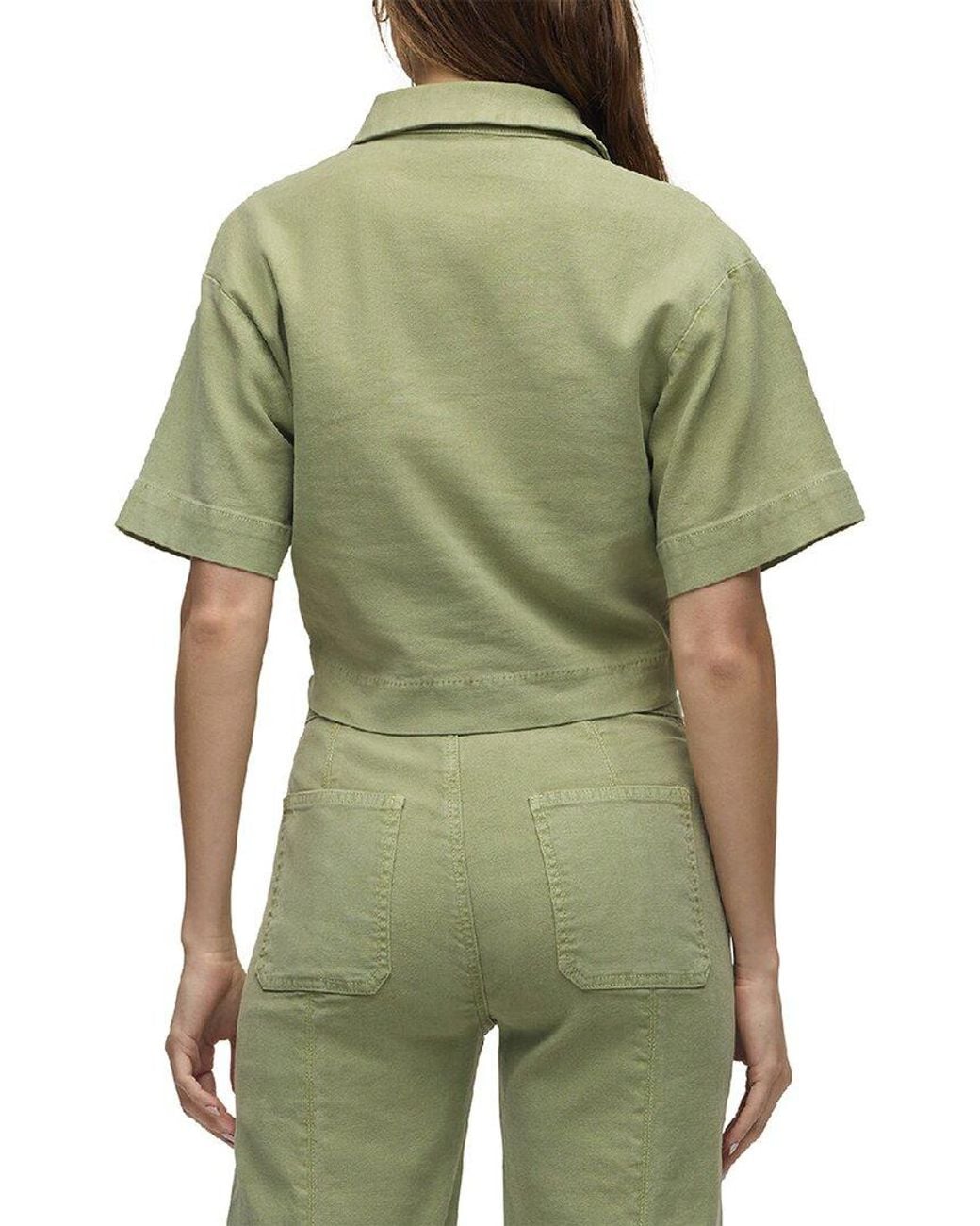 Hudson Green Knotted Button Down Linen-Blend Shirt