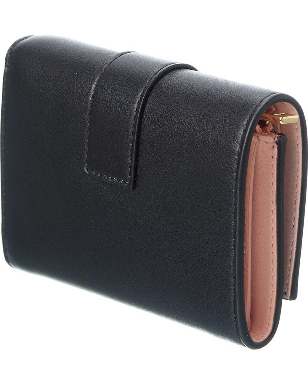 Ferragamo Black Hug Compact Two-Tone Leather Wallet