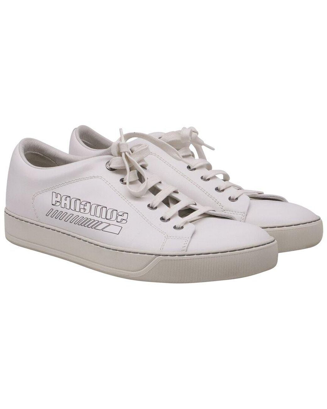 Lanvin White Leather Logo Sneaker (Authentic Pre-Loved) for men