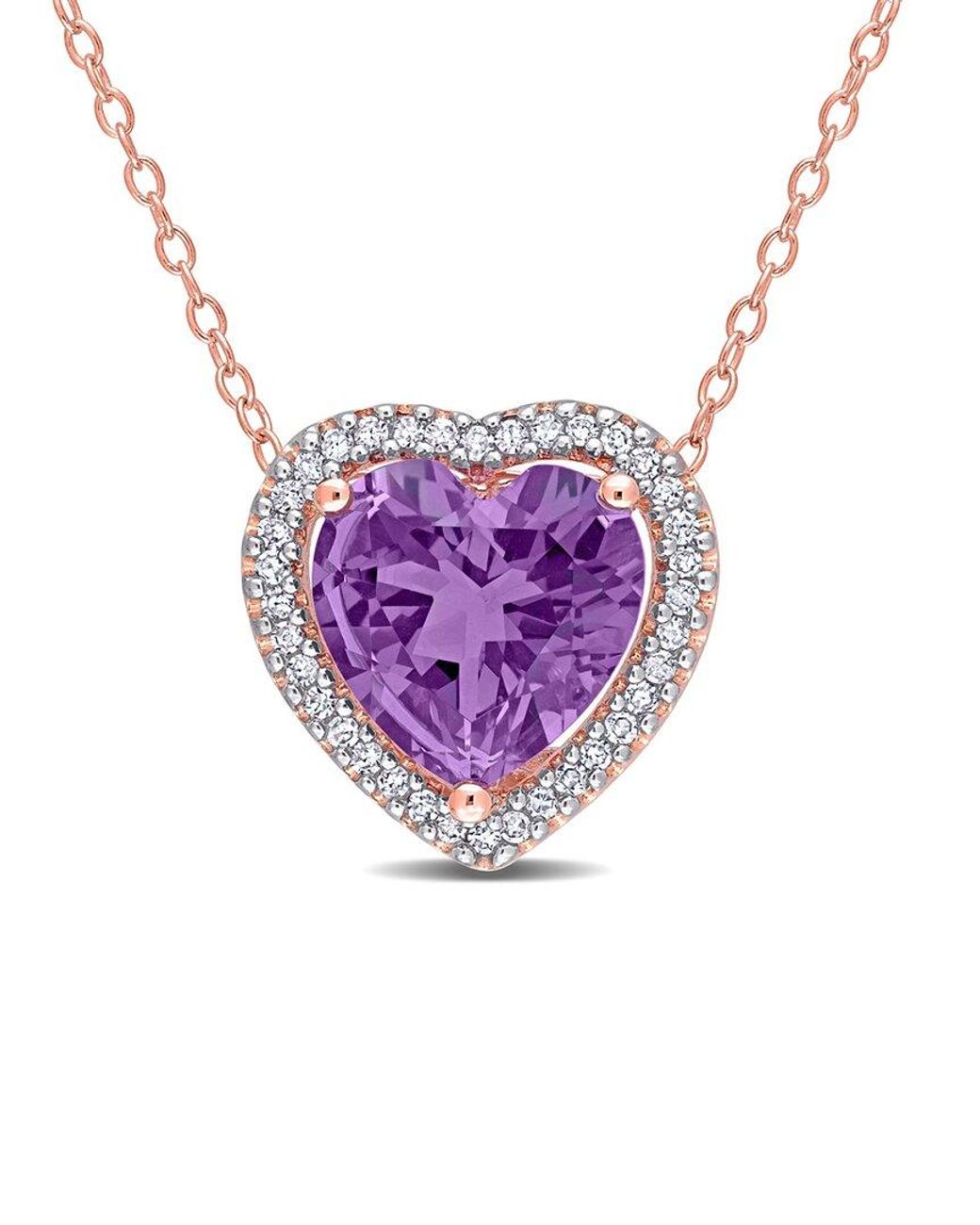 Rina Limor Purple Silver 3.43 Ct. Tw. Amethyst Heart Necklace