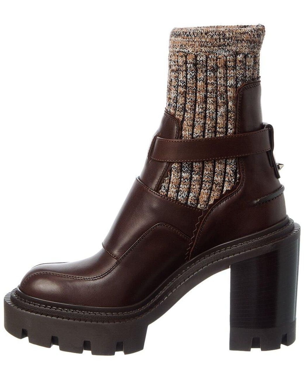 Christian Louboutin Brown Cortinetta College 100 Leather Boot