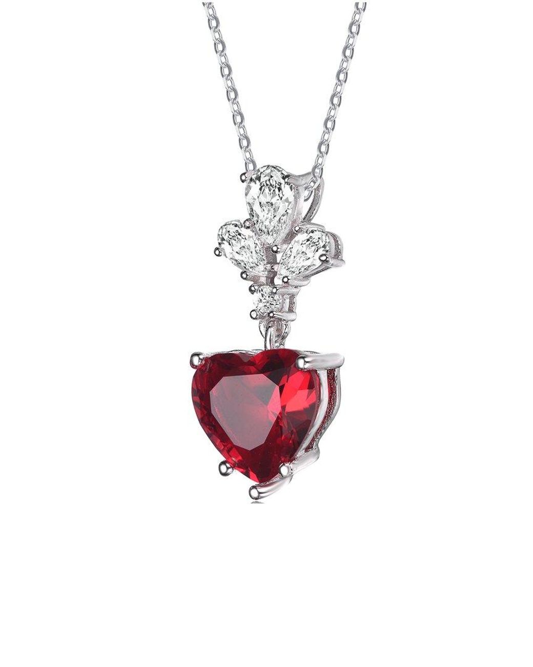 Genevive Jewelry White Silver Pendant Necklace