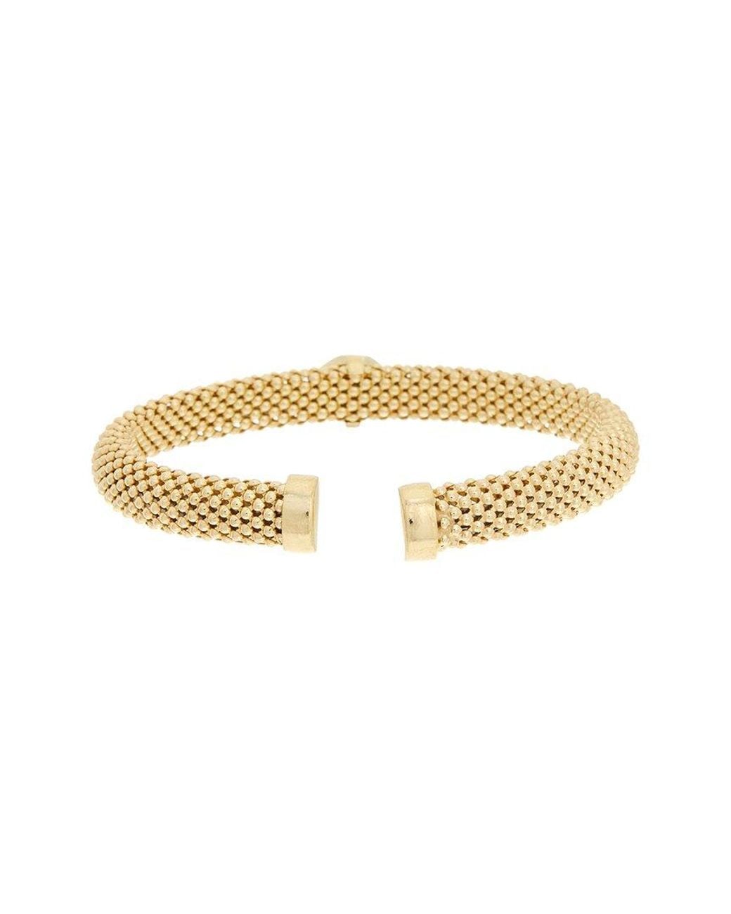 Meshmerise Metallic 18K Rose Vermeil 0.12 Ct. Tw. Diamond Bangle Bracelet