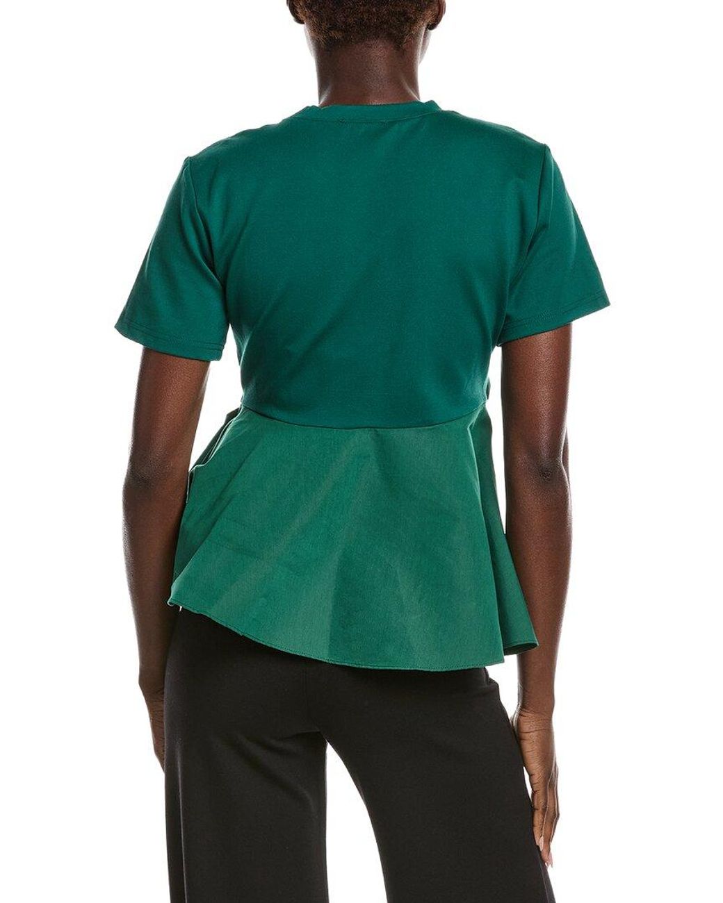 Gracia Green Crewneck Oversized Bow Top