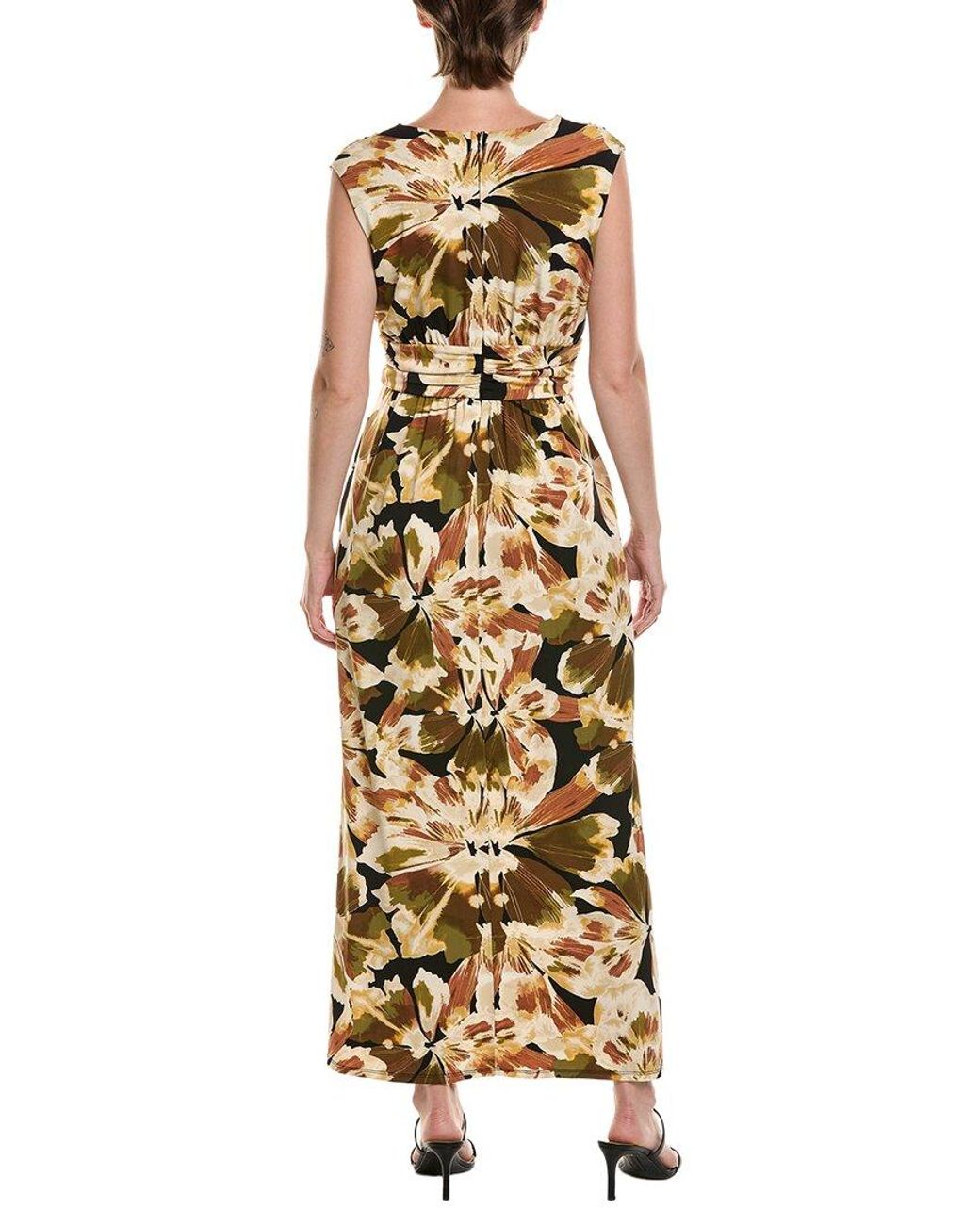 Anne Klein Metallic Twist Front Maxi Dress