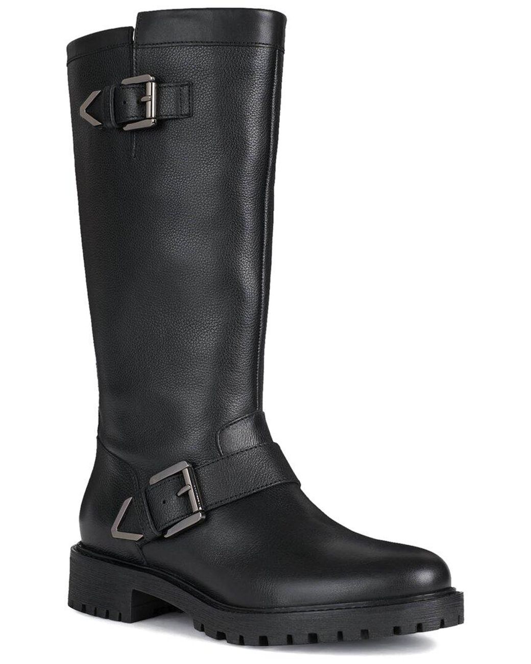 Geox Hoara Leather Boot in Black | Lyst