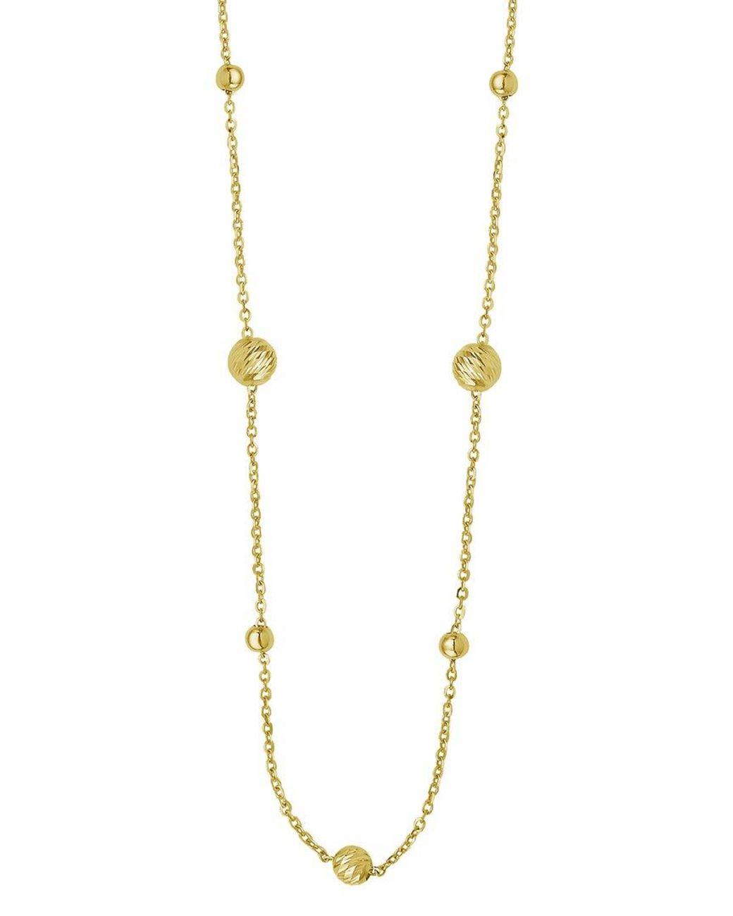 Italian Gold White 14K Beaded Necklace