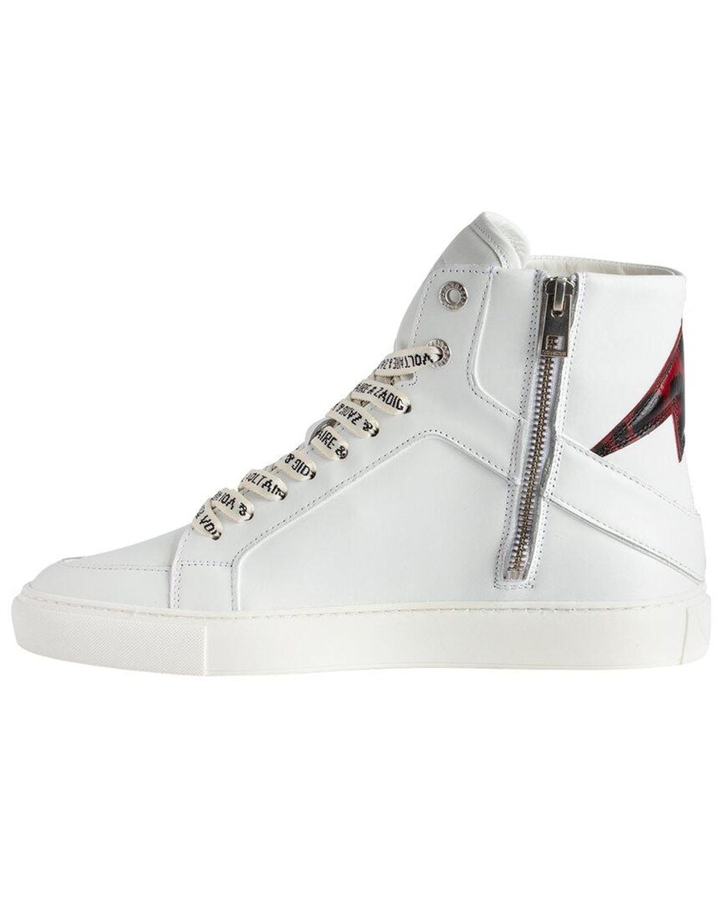 Zadig & Voltaire Natural High Flash Smooth Leather Sneaker