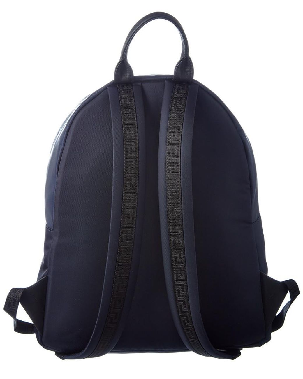 Versace Synthetic Medusa Nylon & Leather Backpack in Navy (Blue 