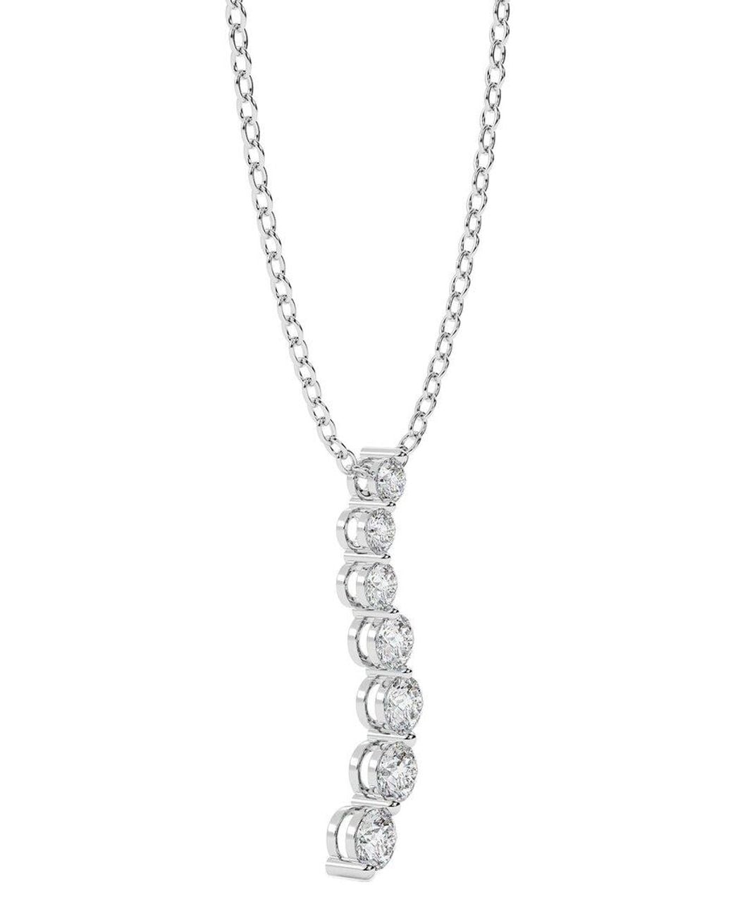 Lab Grown Diamonds Metallic 14K 0.50 Ct. Tw. Lab-Grown Diamond Necklace