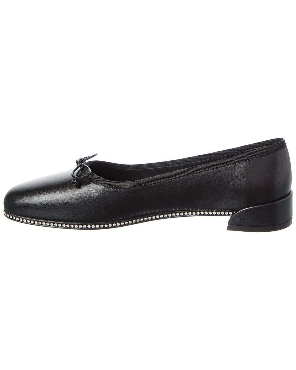 Christian Louboutin Black Sweetie Strass Leather Ballerina Flat