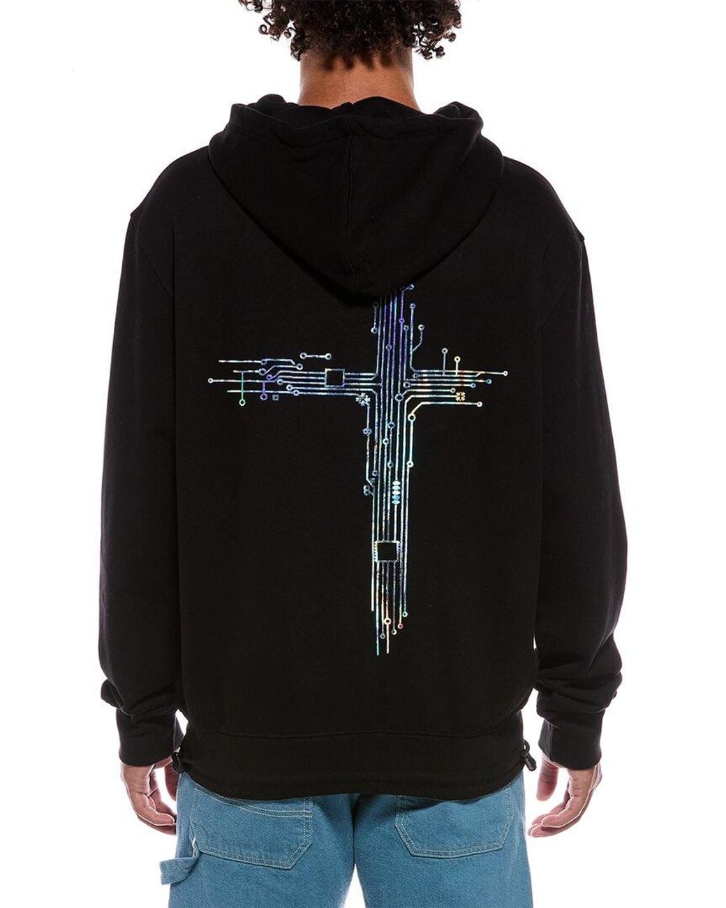 RTA Black Jordan Oversized Hoodie for men