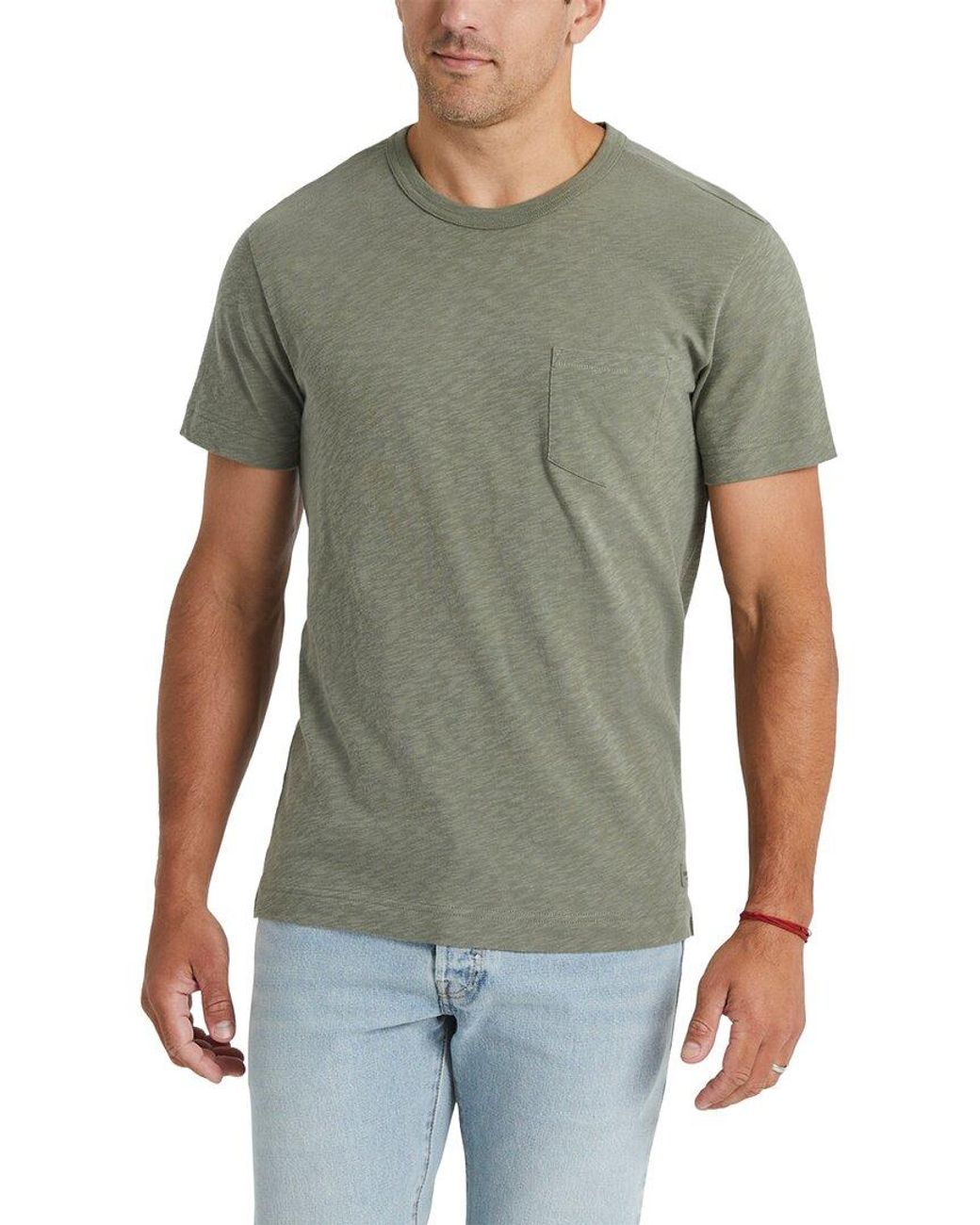 Life Is Good. Green Slub Slim Fit T-Shirt for men