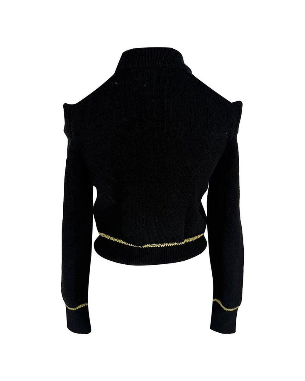 McQueen Black Cold-Shoulder Knitted Sweater, Size Int (Authentic Pre- Loved)