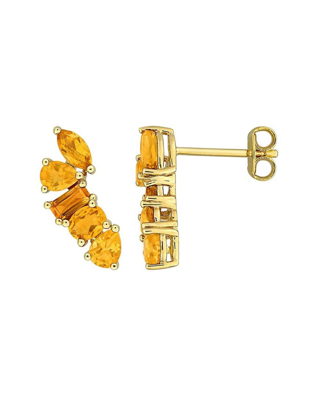 Rina Limor Metallic 1.44 Ct. Tw. Citrine Stud Earrings