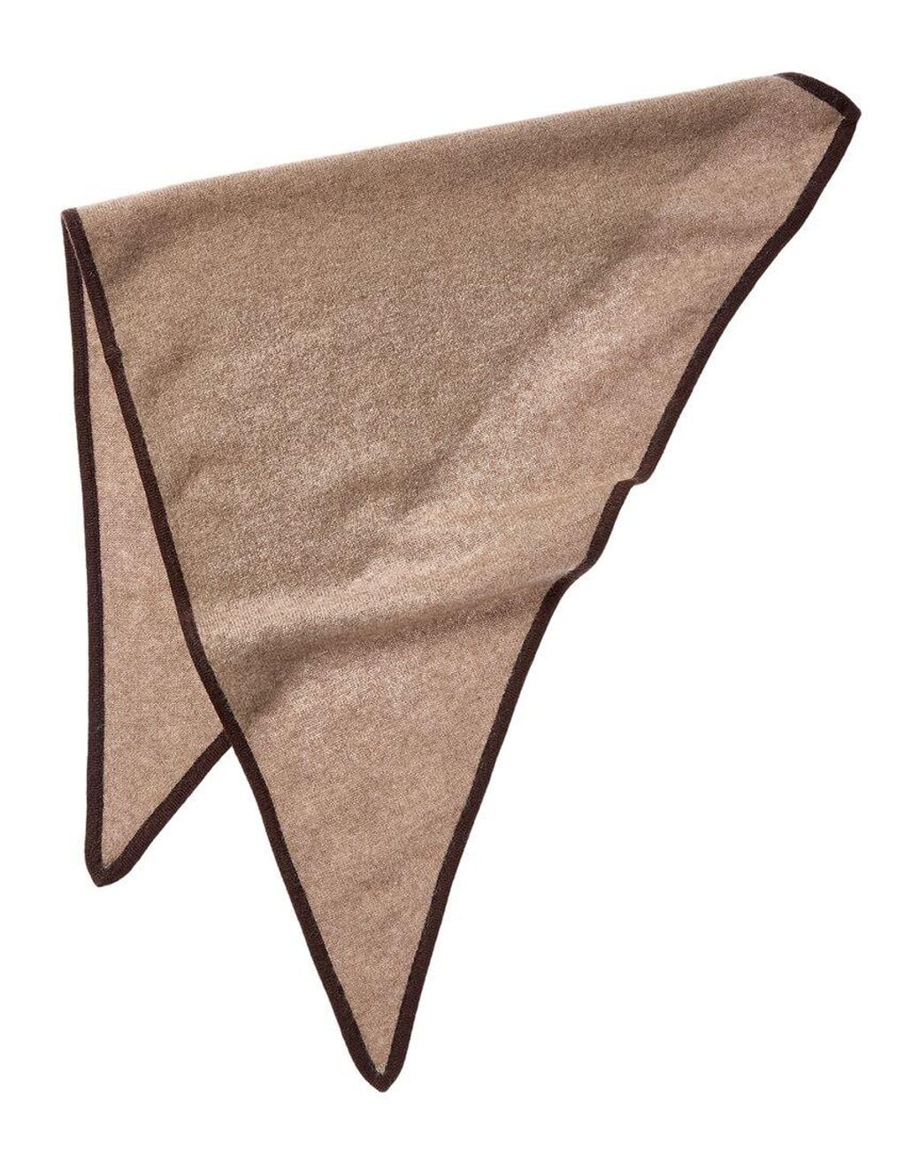 Phenix Brown Knit Triangle Cashmere Scarf