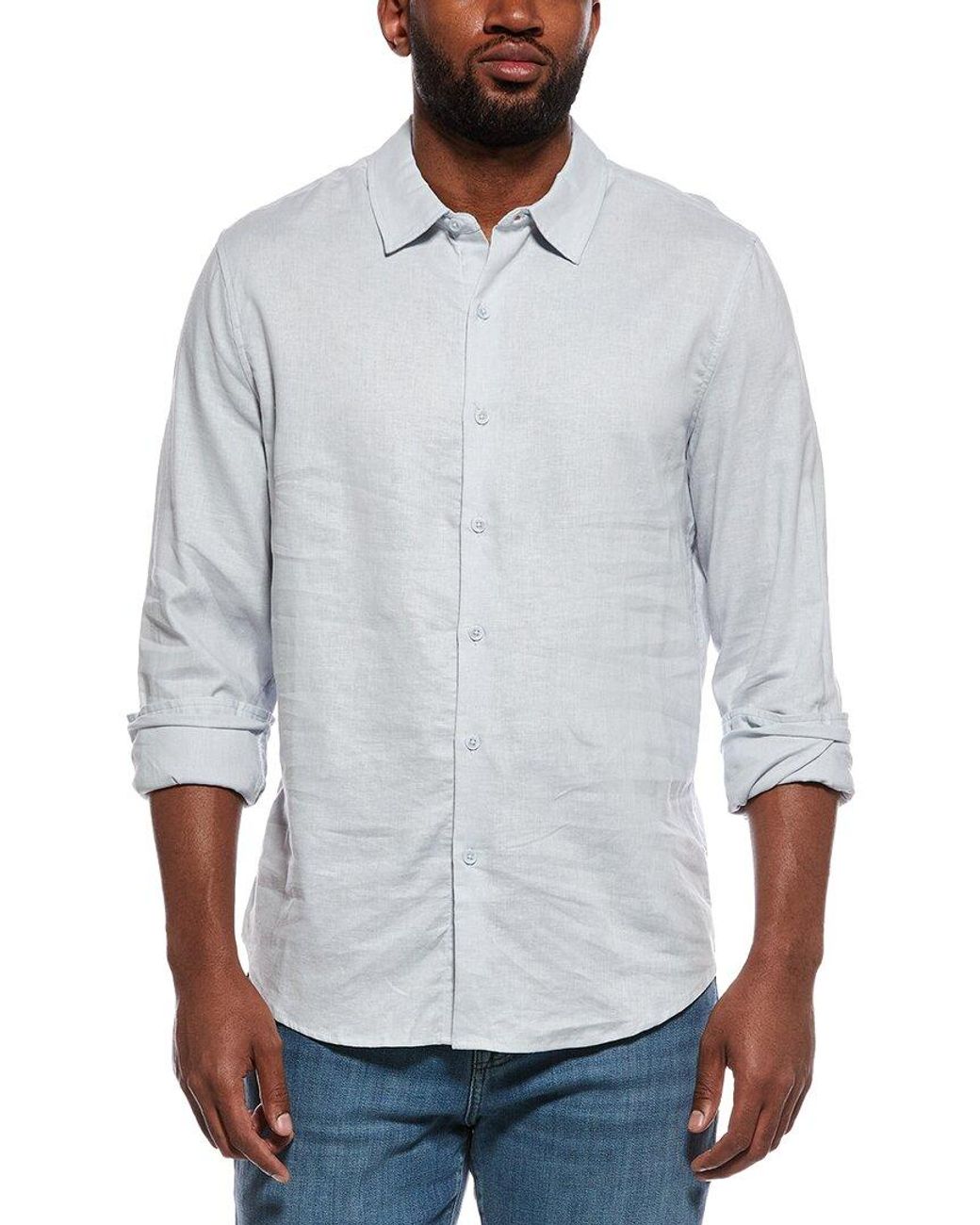 Onia Gray Stretch Linen-Blend Shirt for men