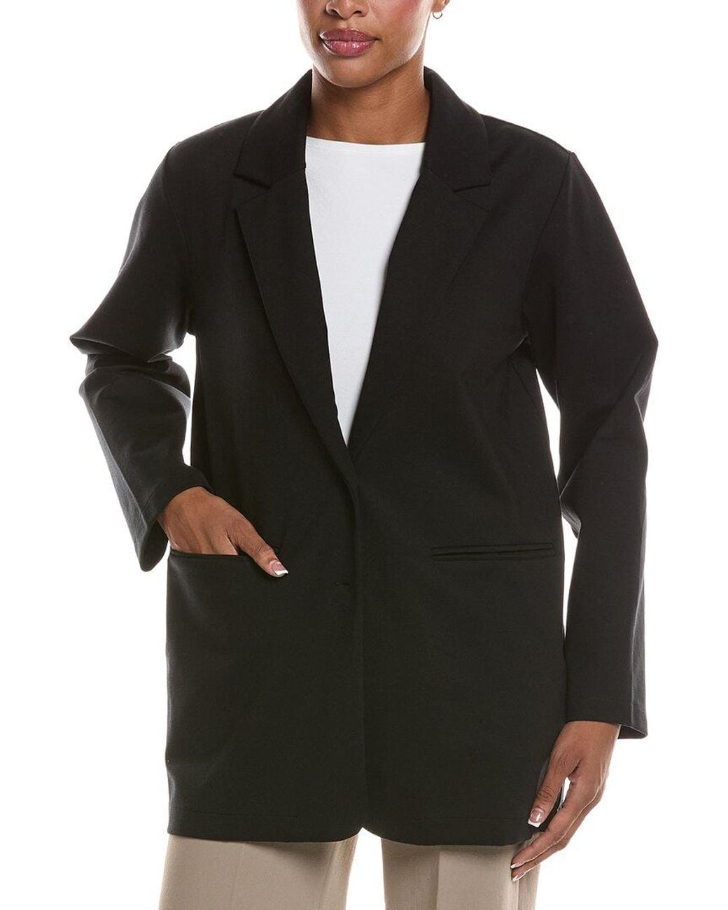 Eileen Fisher Black Petite Long Blazer
