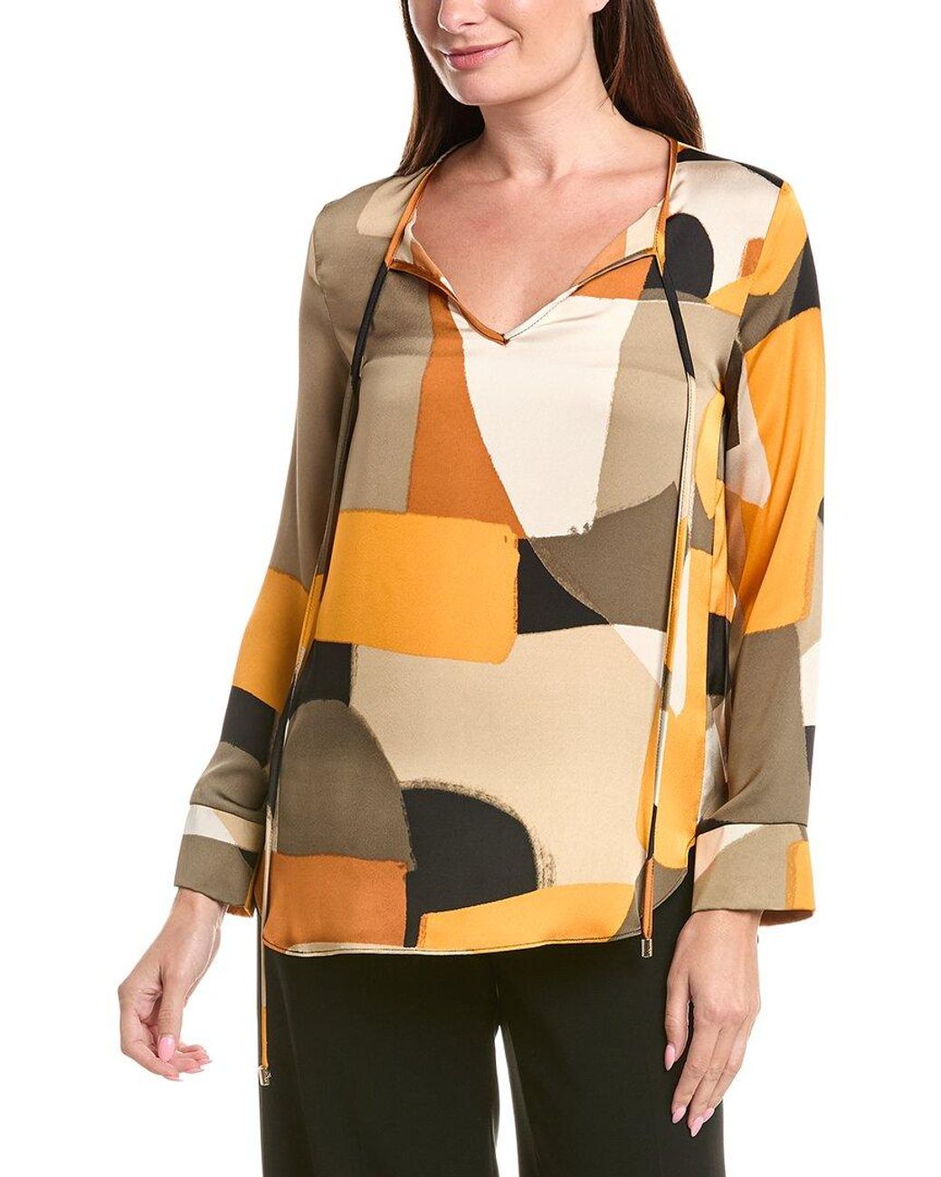 Joseph Ribkoff Black Tie Neck Top