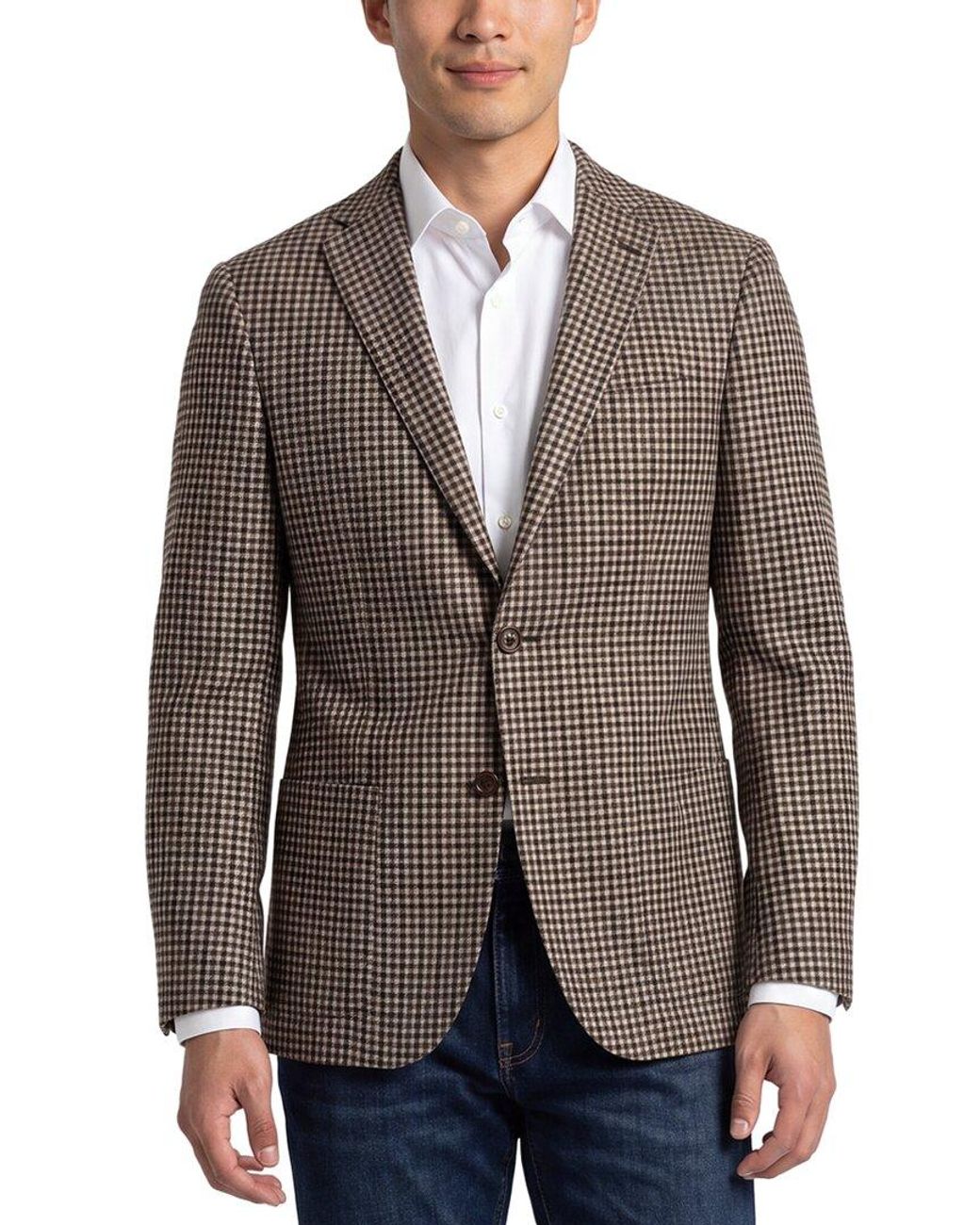 Corneliani Brown Cc Collection Virgin Wool Blazer for men