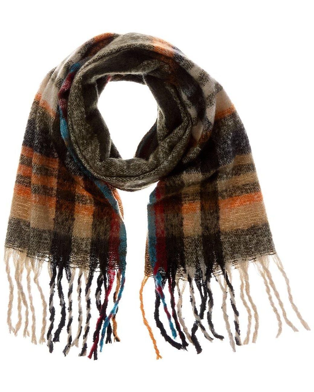 La Fiorentina Black Plush Fringe Scarf
