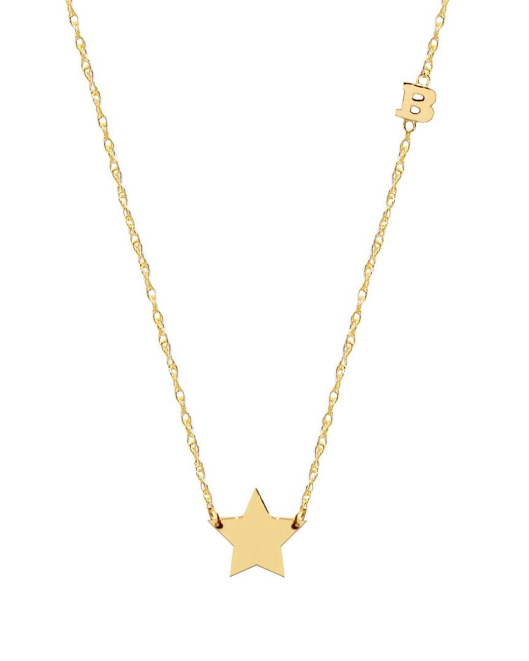 Jane Basch Metallic 14k Small Initial Necklace (a-z)