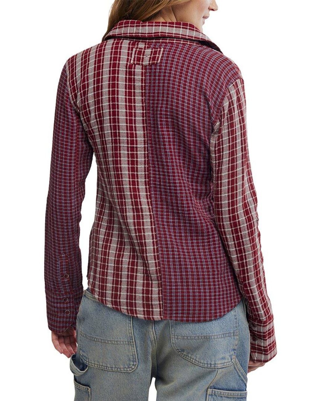 Free People Red Benny Slim Top
