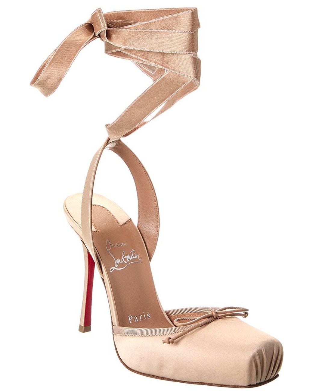 Christian Louboutin White Cassia 100 Satin Pump