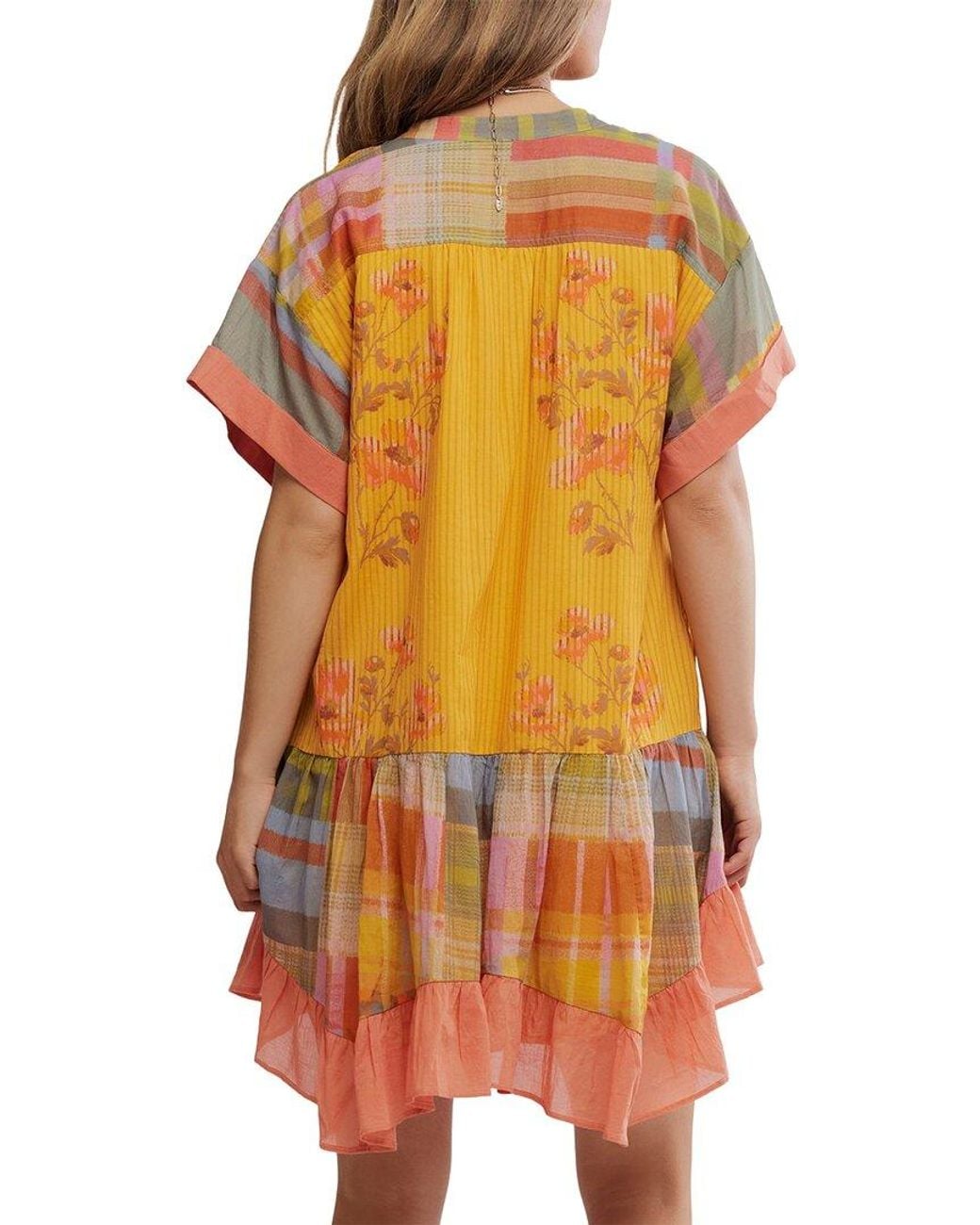 Free People Yellow Printed Agnes Dress