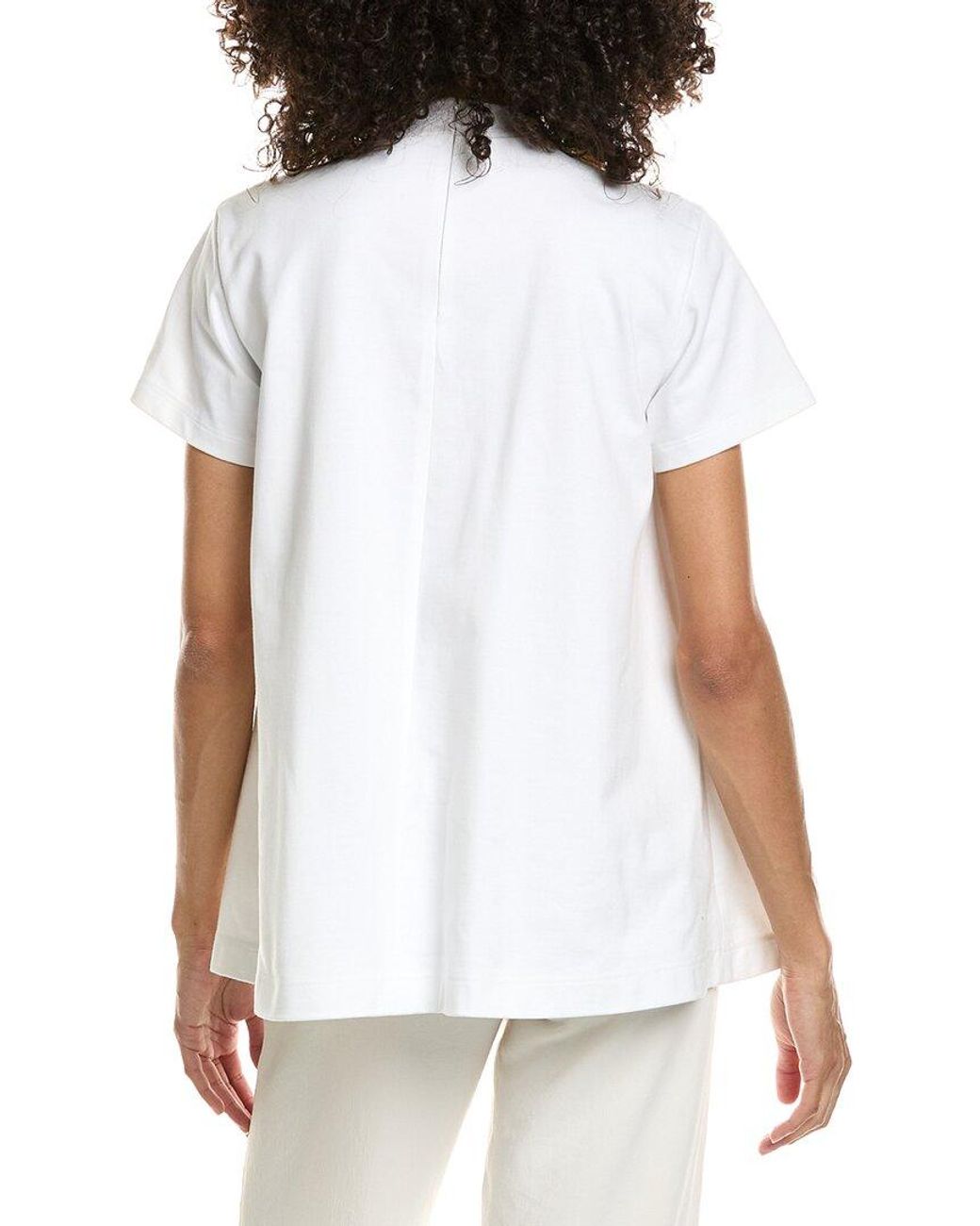 Prada White Shell Embellished Appliqued Jersey T-Shirt