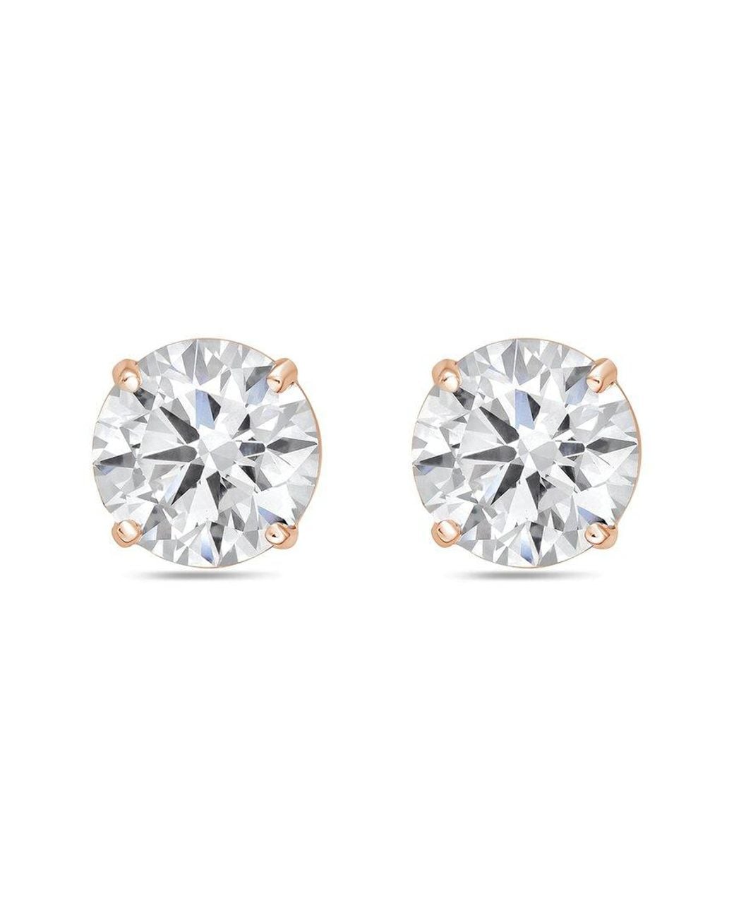 Diana M White Diana M. 14K Rose 7.00 Ct. Tw. Lab-Grown Diamond Stud Earrings