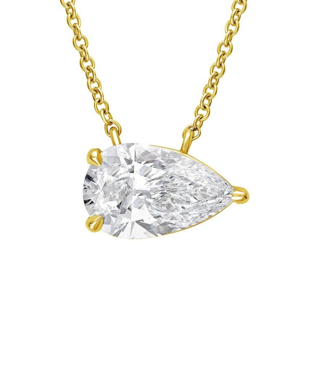 Diana M Metallic 14K 10.00 Ct. Tw. Lab-Grown Diamond Solitaire Pendant