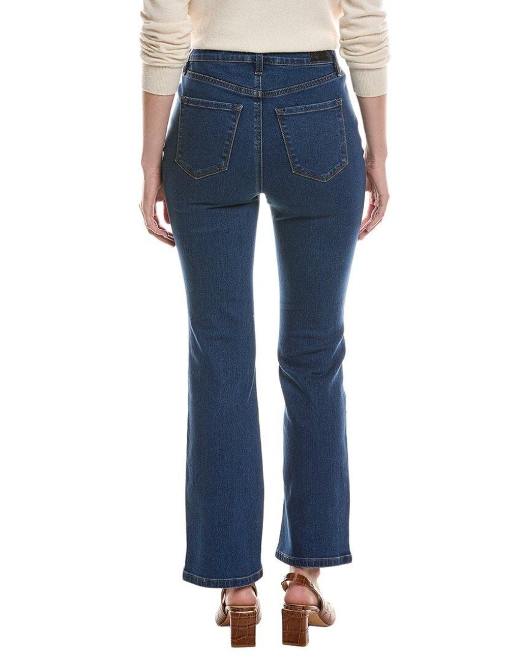 Anne Klein Blue Bootleg Sateen Denim Pant