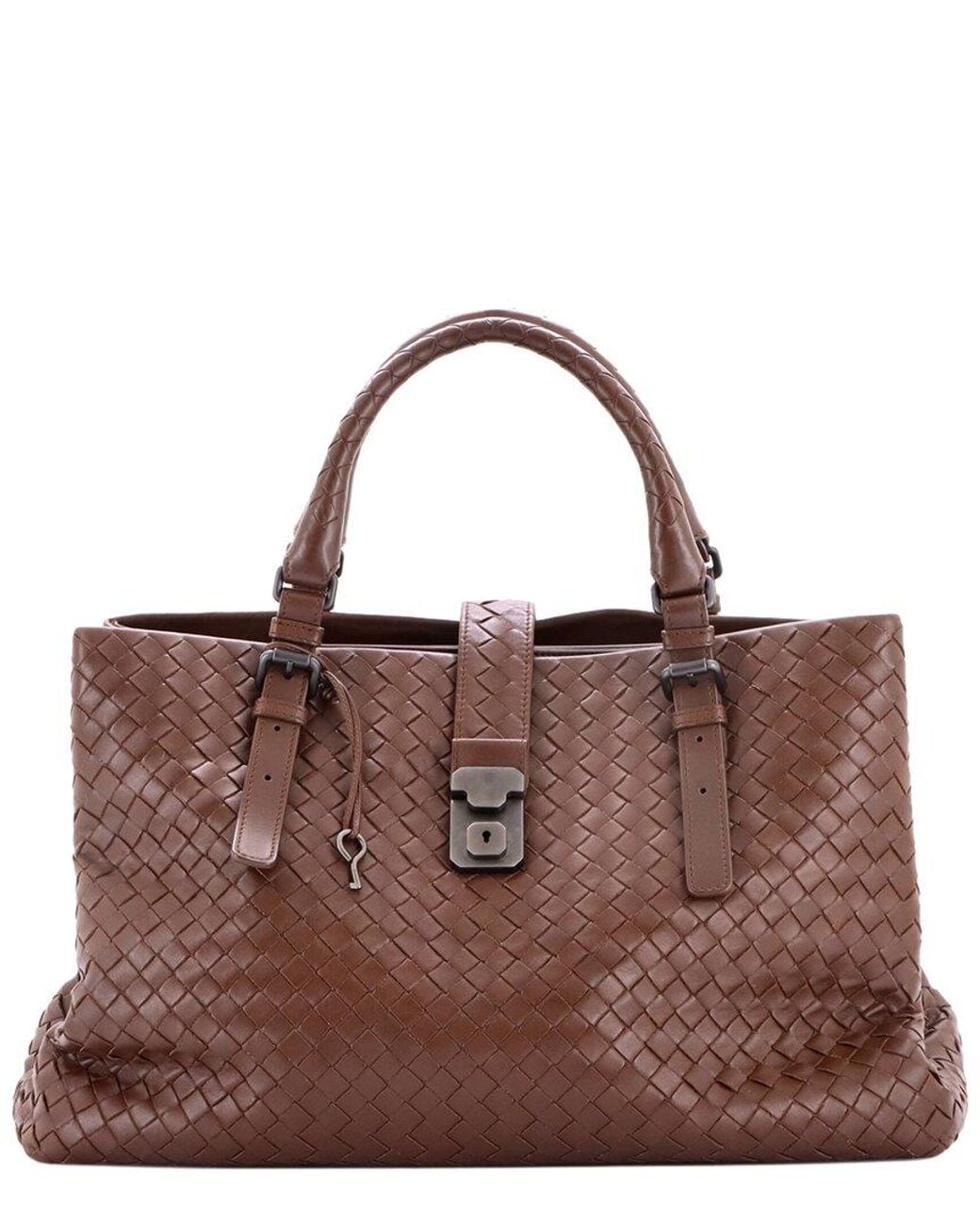 Bottega Veneta Brown Intrecciato Nappa Roma Bag Medium (Authentic Pre-Loved)