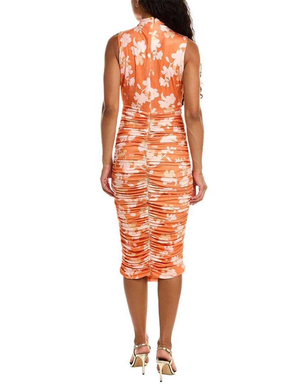 Alexia Admor Orange Khloe Midi Sheath Dress