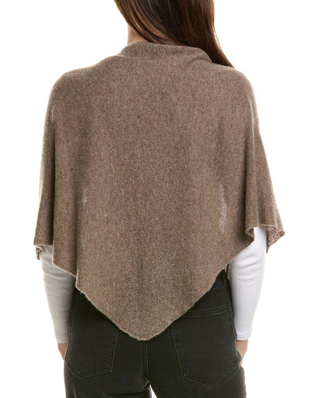 Amicale Cashmere Brown Lightweight Cashmere Jersey Triangle Wrap